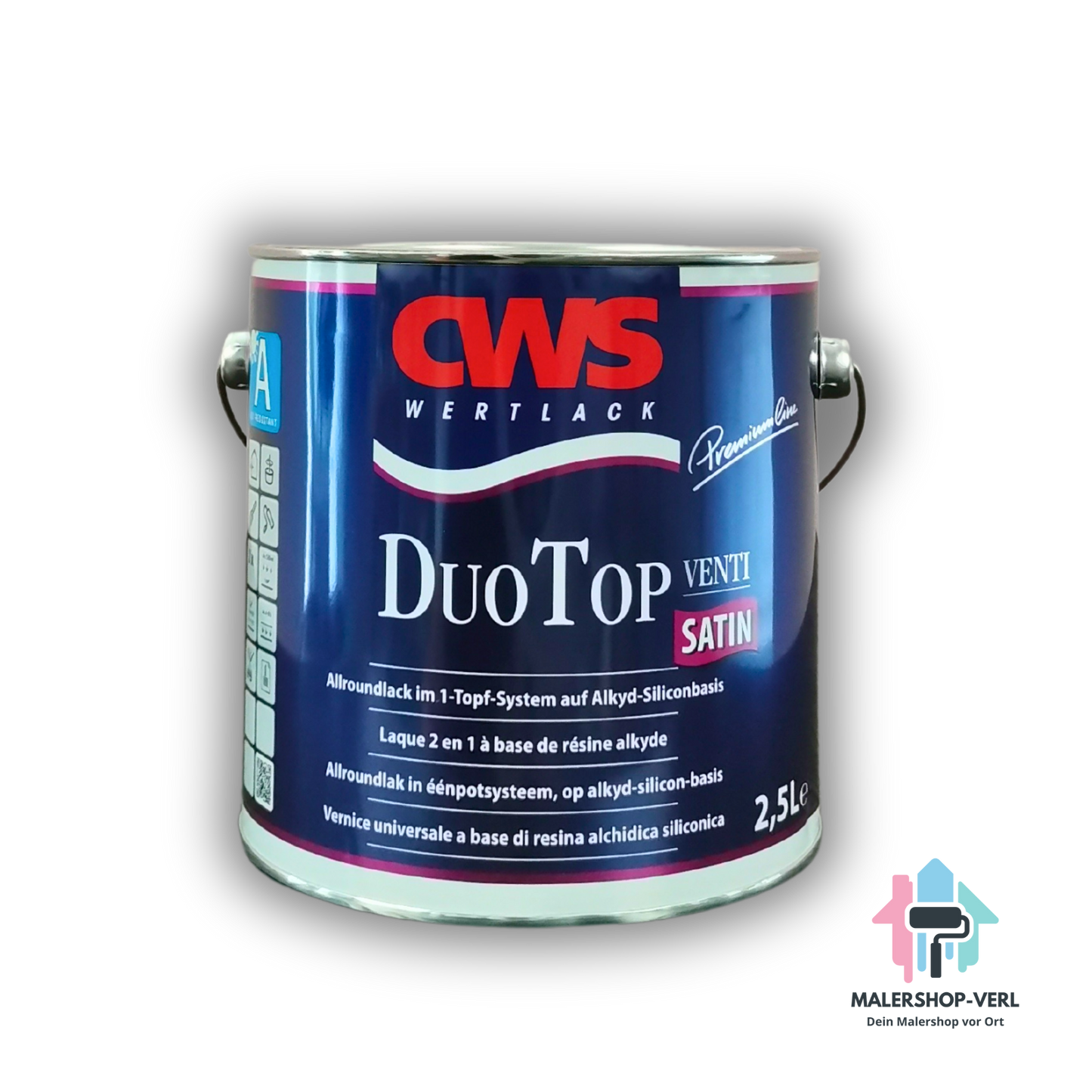 CWS DuoTop Satin - Universallack - weiß - 2,5 Liter