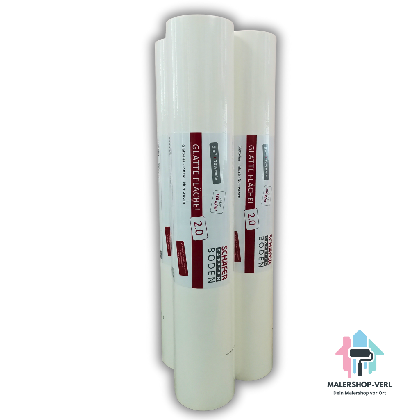 Vliestapete - Glatte Fläche 2.0 - 0,53 m x 17,00 m - Weiß